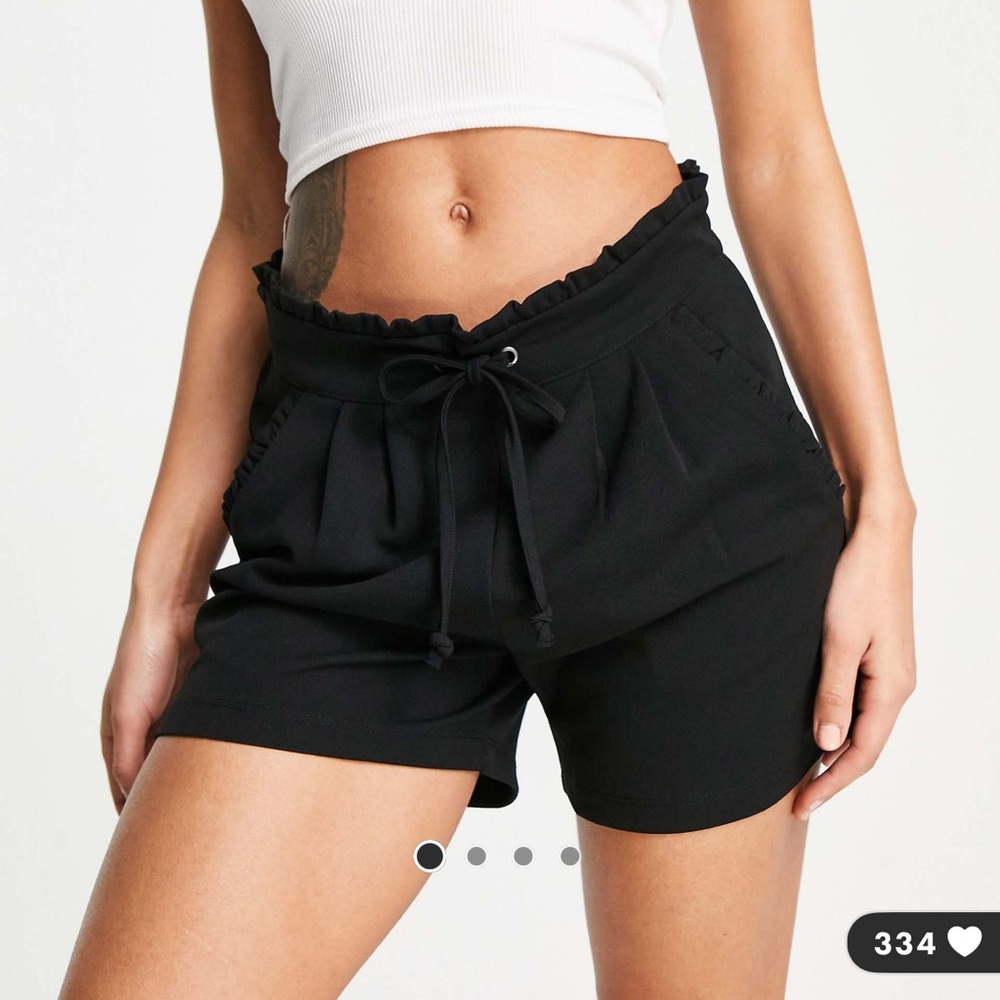 ASOS JDY Paperbag Waist Black Shorts - Picture 5 of 8